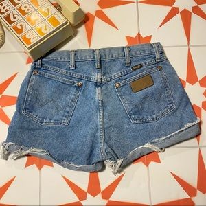 Wrangler Light Wash Distressed Denim Cutoffs